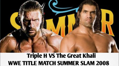 Triple H vs. The Great Khali WWE Title Match: SummerSlam 2008