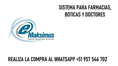 ✅ SISTEMA DE VENTAS  MAKSIMUS PARA FARMACIAS, BOTICAS Y CLINICA