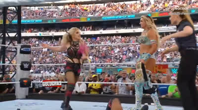 Charlotte Flair & Alexa Bliss vs Raquel Rodríguez y Roxxane Pérez WWE Summerslam 2025